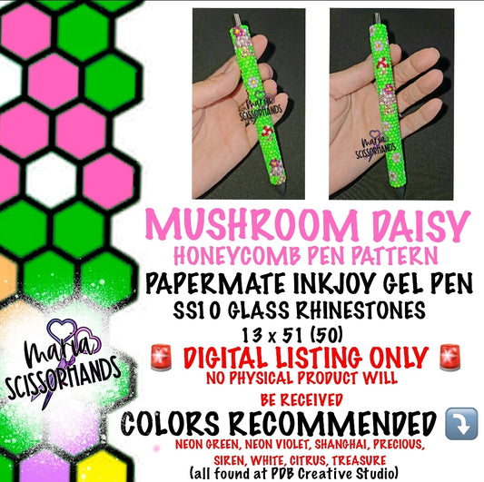 Mushroom Daisy Rhinestone Pen TEMPLATE